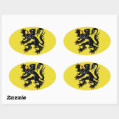 Sticker Ovale Drapeau Flandre (Belgique) (Feuille)