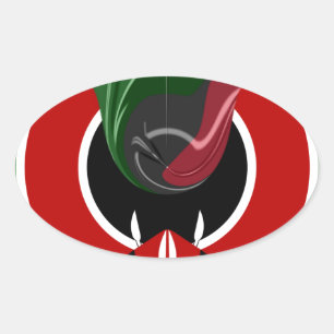 Sticker Ovale Drapeau Fluid Kenyan : Un design moderne