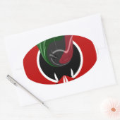 Sticker Ovale Drapeau Fluid Kenyan : Un design moderne (Enveloppe)