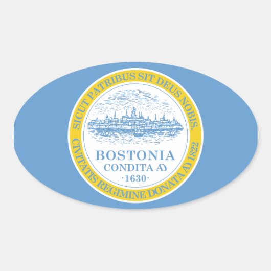 Sticker Ovale Drapeau FOUR Boston (Devant)