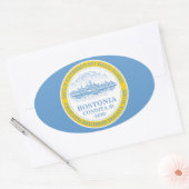 Sticker Ovale Drapeau FOUR Boston (Enveloppe)