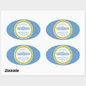 Sticker Ovale Drapeau FOUR Boston (Feuille)