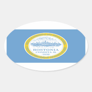 Sticker Ovale Drapeau FOUR Boston