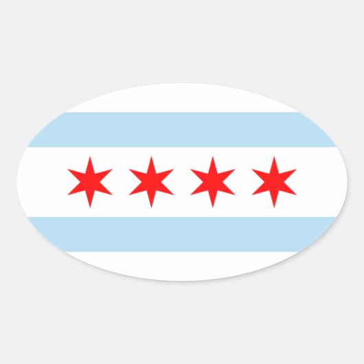 Sticker Ovale Drapeau FOUR Chicago (Devant)