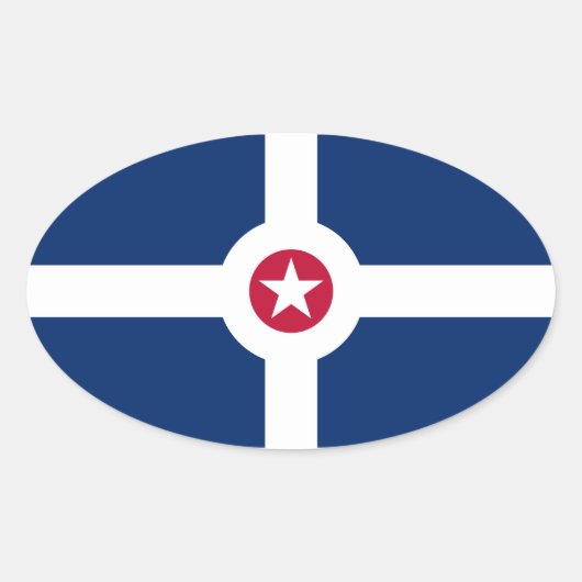 Sticker Ovale Drapeau FOUR Indianapolis (Devant)
