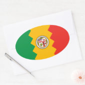 Sticker Ovale Drapeau FOUR Los Angeles (Enveloppe)