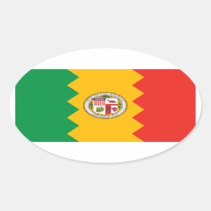 Sticker Ovale Drapeau FOUR Los Angeles