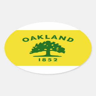 Sticker Ovale Drapeau FOUR Oakland, Californie