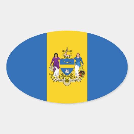 Sticker Ovale Drapeau FOUR Philadelphie (Devant)
