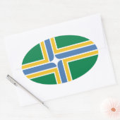 Sticker Ovale Drapeau FOUR Portland, Oregon (Enveloppe)