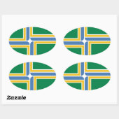 Sticker Ovale Drapeau FOUR Portland, Oregon (Feuille)