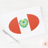 Sticker Ovale Drapeau FOUR Raleigh, Caroline du Nord (Enveloppe)
