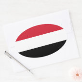 Sticker Ovale Drapeau FOUR Yémen (Enveloppe)