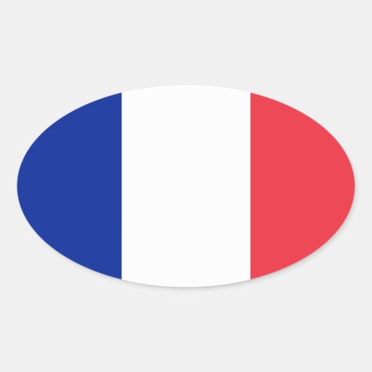 Sticker Ovale Drapeau français (Devant)