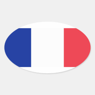 Sticker Ovale Drapeau français