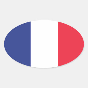 Sticker Ovale Drapeau français