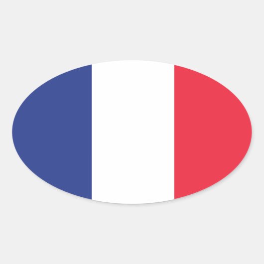 Sticker Ovale Drapeau français (Devant)