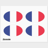 Sticker Ovale Drapeau français (Feuille)