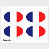 Sticker Ovale Drapeau français (Feuille)