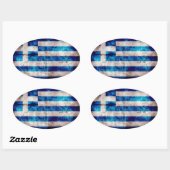 Sticker Ovale Drapeau grec (Feuille)
