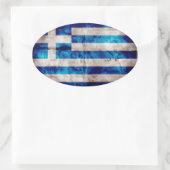 Sticker Ovale Drapeau grec (Sac)