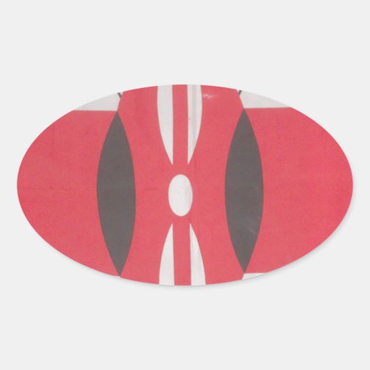 Sticker Ovale Drapeau Harambe vintage Kenya (Devant)