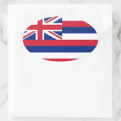 Sticker Ovale Drapeau Hawaï* de style euro ovale (Sac)
