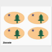 Sticker Ovale Drapeau historique du Maine (1901-1909) (Feuille)