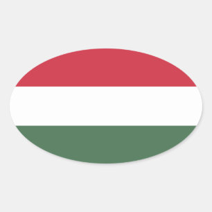 Sticker Ovale Drapeau Hongrie