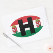 Sticker Ovale Drapeau hongrois (Enveloppe)