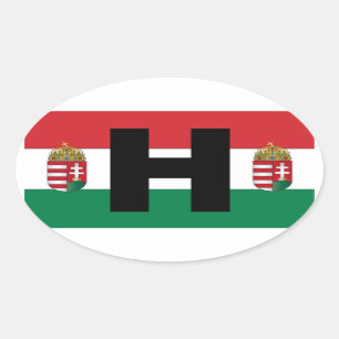 Sticker Ovale Drapeau hongrois