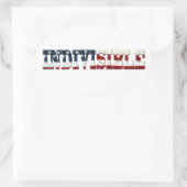Sticker Ovale Drapeau INDIVISIBLE (Sac)