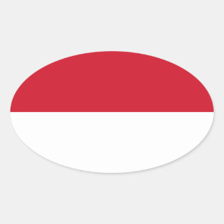Sticker Ovale Drapeau Indonésie