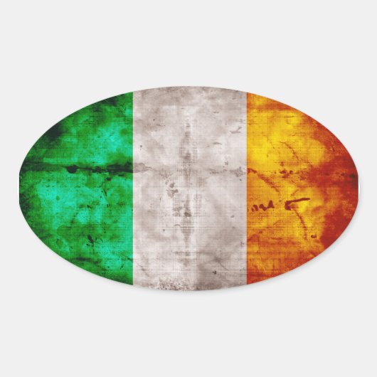Sticker Ovale Drapeau irlandais (Devant)