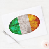 Sticker Ovale Drapeau irlandais (Enveloppe)