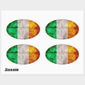Sticker Ovale Drapeau irlandais (Feuille)