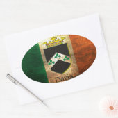 Sticker Ovale Drapeau irlandais Davis Crest (Enveloppe)