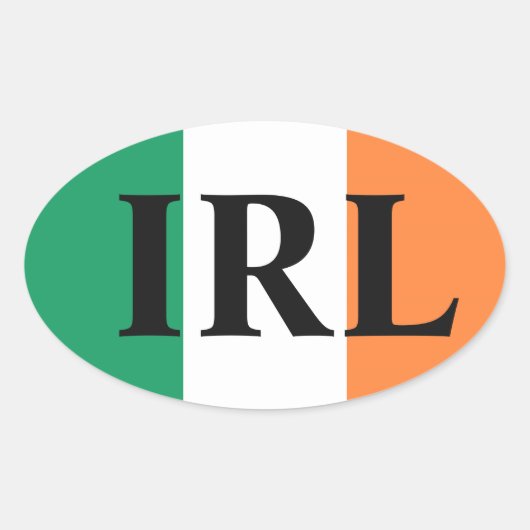 Sticker Ovale Drapeau irlandais stkcnt (Devant)