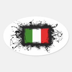 Sticker Ovale Drapeau Italie