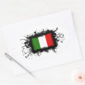Sticker Ovale Drapeau Italie (Enveloppe)