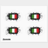 Sticker Ovale Drapeau Italie (Feuille)