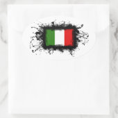 Sticker Ovale Drapeau Italie (Sac)