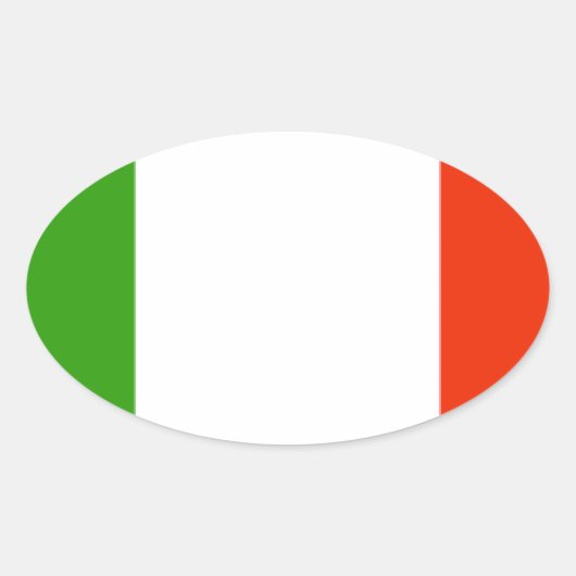 Sticker Ovale Drapeau Italie (Devant)