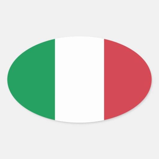 Sticker Ovale Drapeau italien (Devant)