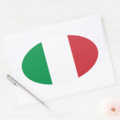 Sticker Ovale Drapeau italien (Enveloppe)