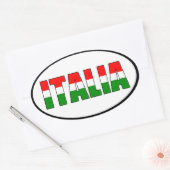 Sticker Ovale Drapeau italien (Enveloppe)