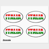 Sticker Ovale Drapeau italien (Feuille)
