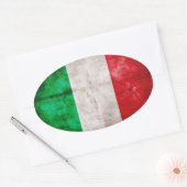 Sticker Ovale Drapeau italien (Enveloppe)