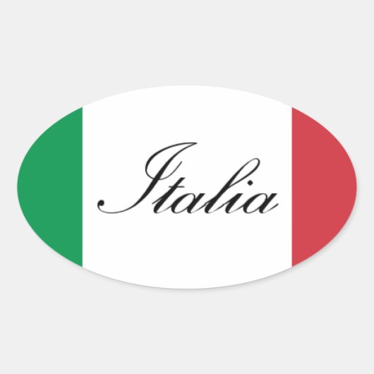 Sticker Ovale Drapeau italien - Drapeau italien - Italie (Devant)