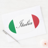 Sticker Ovale Drapeau italien - Drapeau italien - Italie (Enveloppe)
